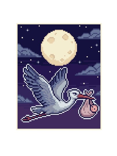 personalized STORK, graph for C2C babyblanket