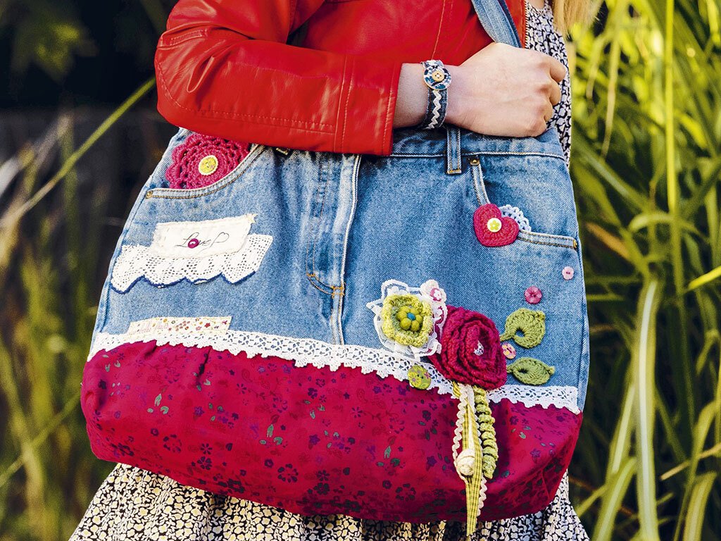 Upcycling Jeanstasche nähen