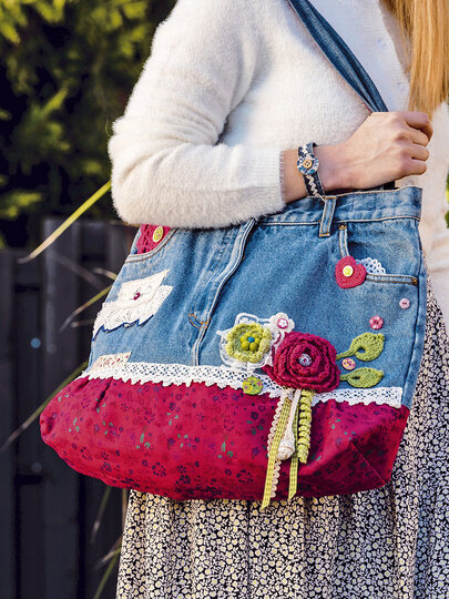 Upcycling Jeanstasche nähen