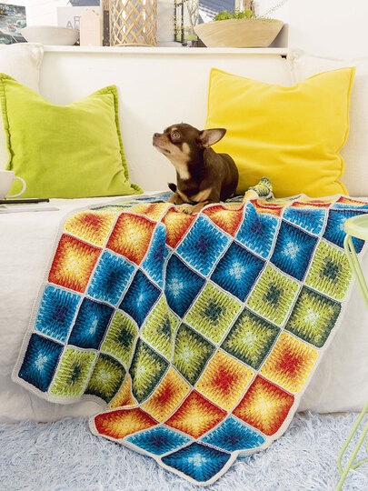 Plaid, Überzug Hunde/Katzenkorb, gehäkelt