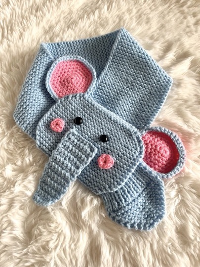 Strickanleitung Schal für Babys und Kinder mit tollem Elefantenmotiv