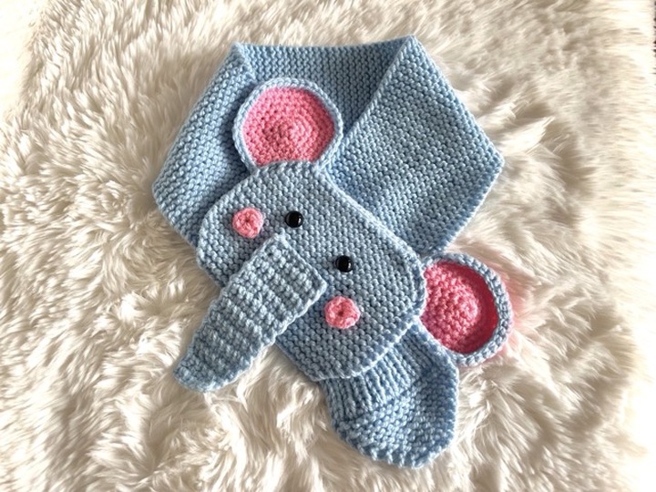 Strickanleitung Schal für Babys und Kinder mit tollem Elefantenmotiv