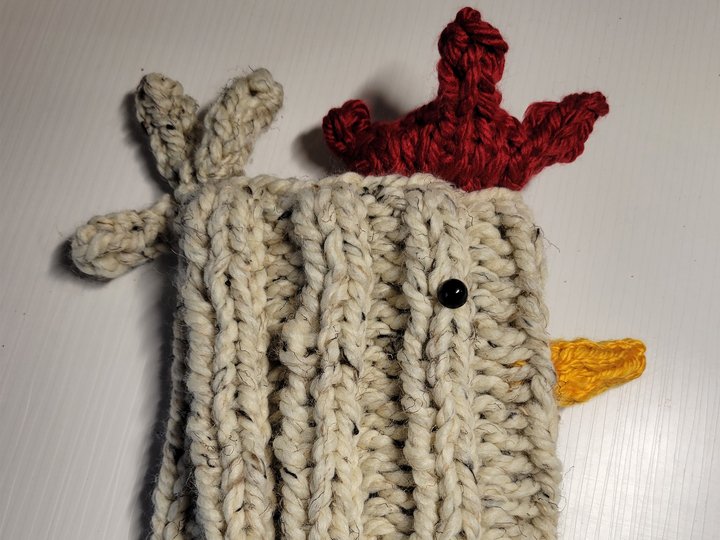 Easy Peasy Chicken Hat Beanie Pattern For Knitters