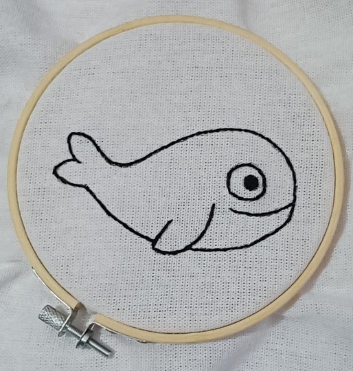 Stickanleitung Wal mit Stickvorlage für Handstickerei