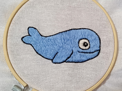 Stickanleitung Wal mit Stickvorlage für Handstickerei