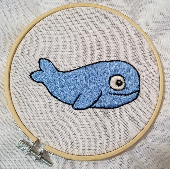 Stickanleitung Wal mit Stickvorlage für Handstickerei