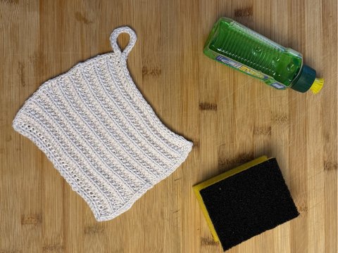Spüllappen / Waschlappen #101 mit Schlaufe Strickanleitung