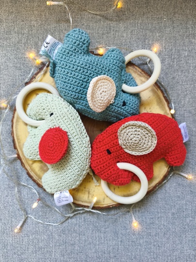 Crochet Pattern: Elephant Baby Teether "Elis"