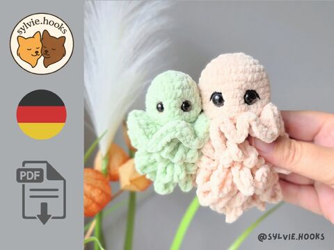 Häkelanleitung Qualle & Baby Qualle - Beide Größen - Anfängergeeignet