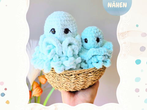 Häkelanleitung Qualle Shirley & Baby - Beide Größen - Anfängergeeignet