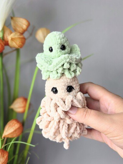 Häkelanleitung Qualle Shirley & Baby - Beide Größen - Anfängergeeignet