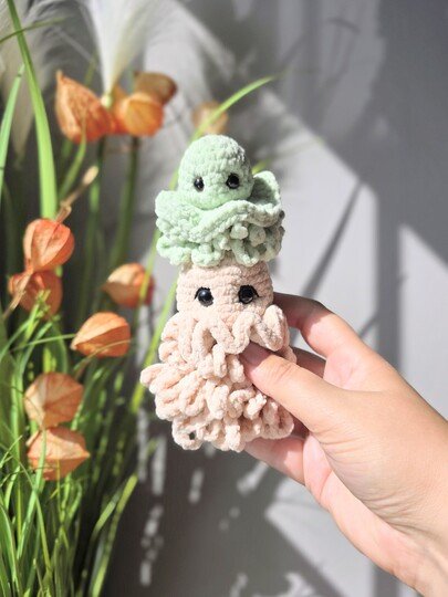 Häkelanleitung Qualle Shirley & Baby - Beide Größen - Anfängergeeignet