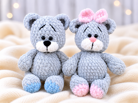 Plush Teddy Bear Crochet Pattern – Cute Amigurumi Bear PDF Tutorial