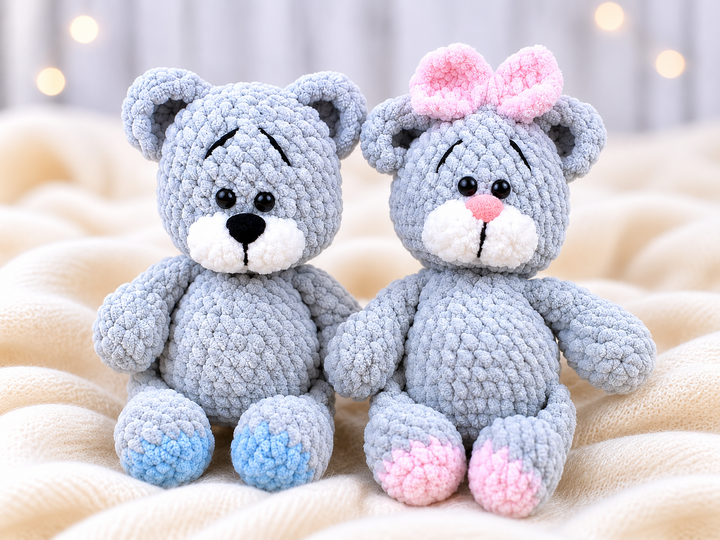 Plush Teddy Bear Crochet Pattern – Cute Amigurumi Bear PDF Tutorial