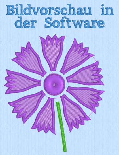 Stickdatei Kornblume Blume Frühling