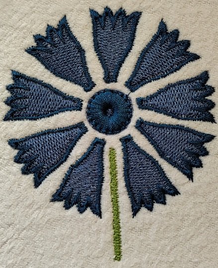 Stickdatei Kornblume Blume Frühling