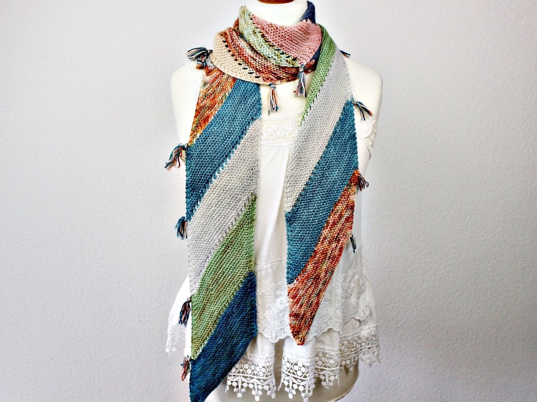Knitting Pattern PDF Scrappy Scarf – Easy Beginner Scarf Using Yarn Scraps