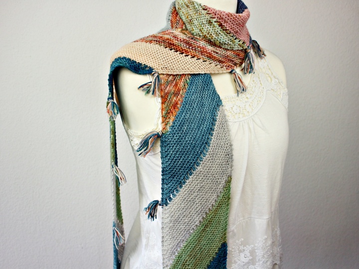 Knitting Pattern PDF Scrappy Scarf – Easy Beginner Scarf Using Yarn Scraps