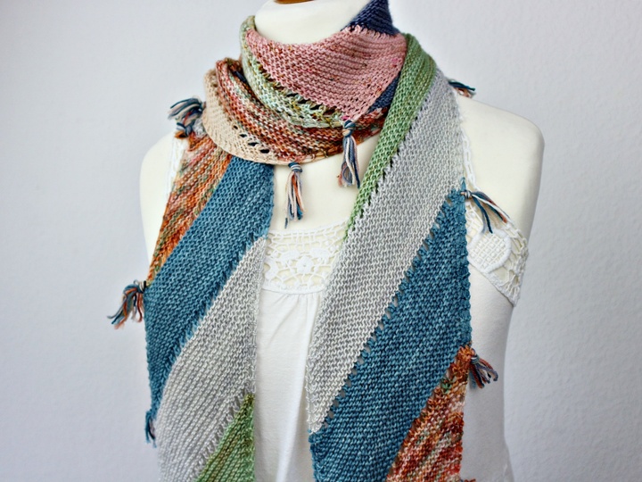 Knitting Pattern PDF Scrappy Scarf – Easy Beginner Scarf Using Yarn Scraps