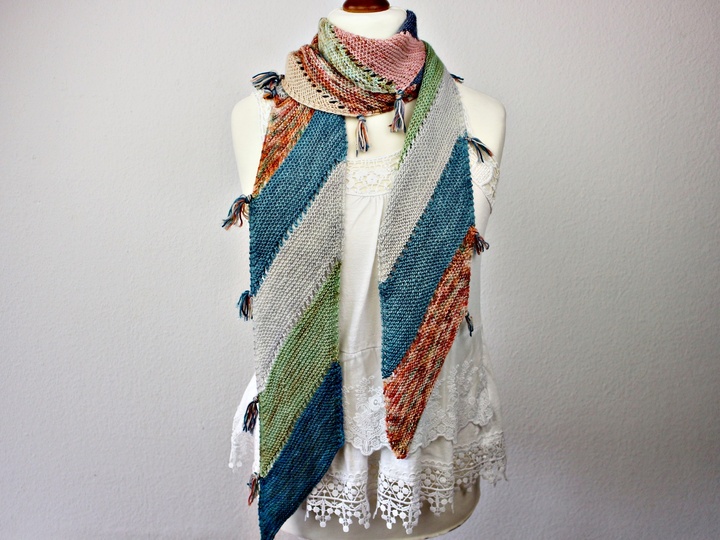 Knitting Pattern PDF Scrappy Scarf – Easy Beginner Scarf Using Yarn Scraps