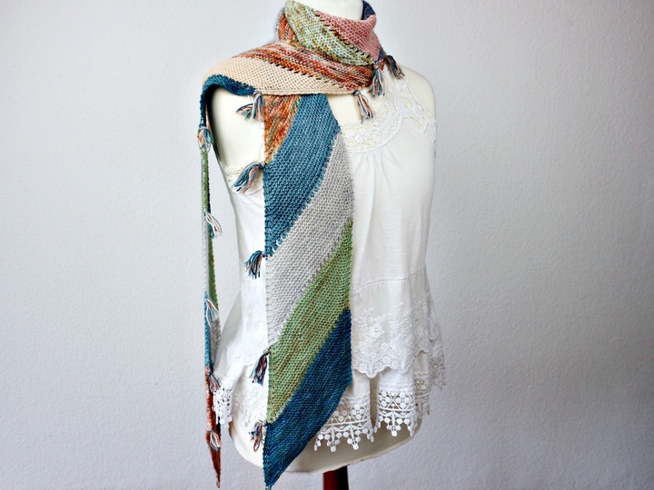 Knitting Pattern PDF Scrappy Scarf – Easy Beginner Scarf Using Yarn Scraps