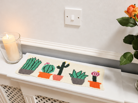 Crochet Pattern for a Tapestry Cactus Table Runner
