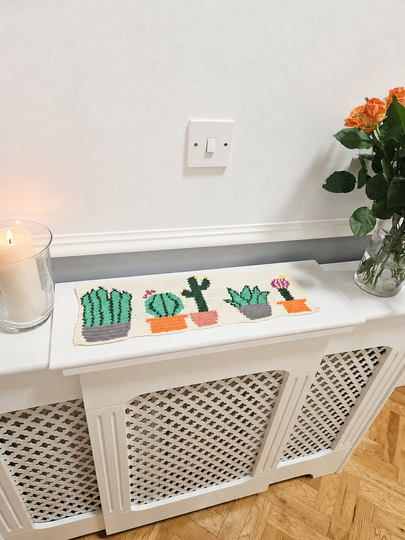 Crochet Pattern for a Tapestry Cactus Table Runner
