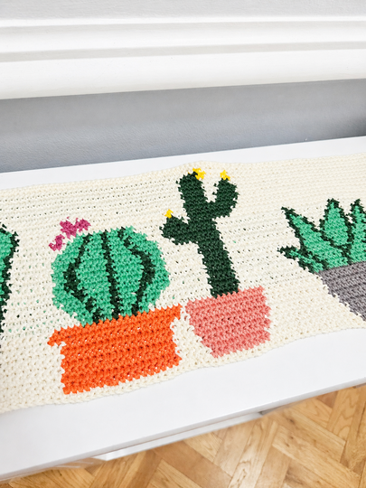 Crochet Pattern for a Tapestry Cactus Table Runner