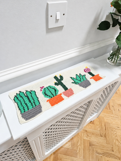 Crochet Pattern for a Tapestry Cactus Table Runner