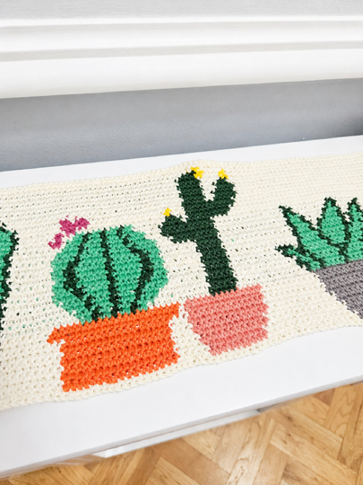 Crochet Pattern for a Tapestry Cactus Table Runner