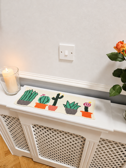 Crochet Pattern for a Tapestry Cactus Table Runner