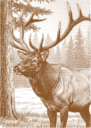 Magnificent DEER". Mosaic crochet pattern, English, Spanish, German, Dutch