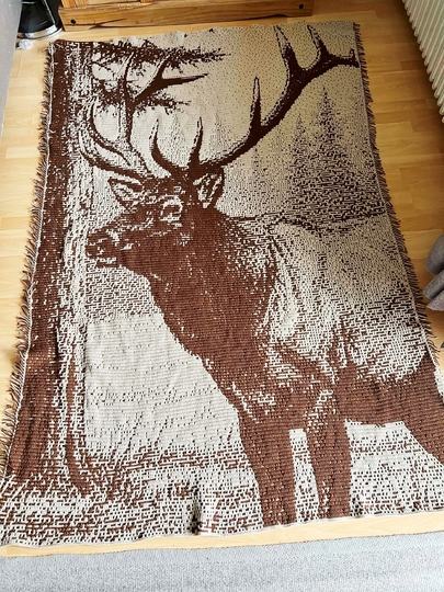 Magnificent DEER". Mosaic crochet pattern, English, Spanish, German, Dutch