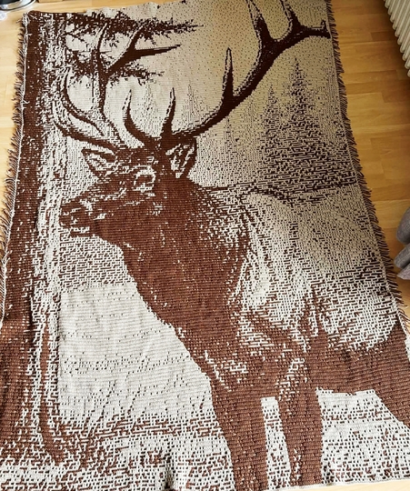 Magnificent DEER". Mosaic crochet pattern, English, Spanish, German, Dutch