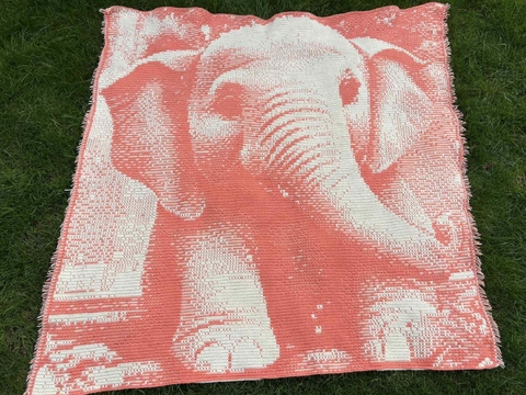 Overlay Mosaic Crochet pattern. "BABY ELEPHANT". Double Bed Blanket size