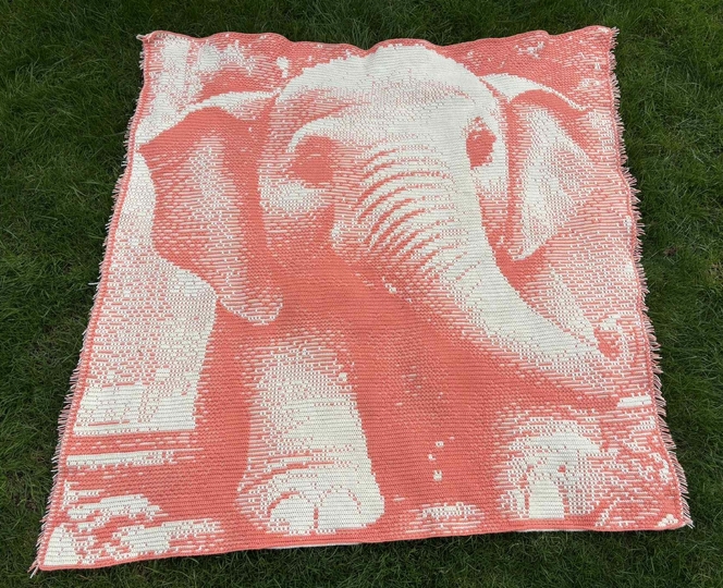 Overlay Mosaic Crochet pattern. "BABY ELEPHANT". Double Bed Blanket size