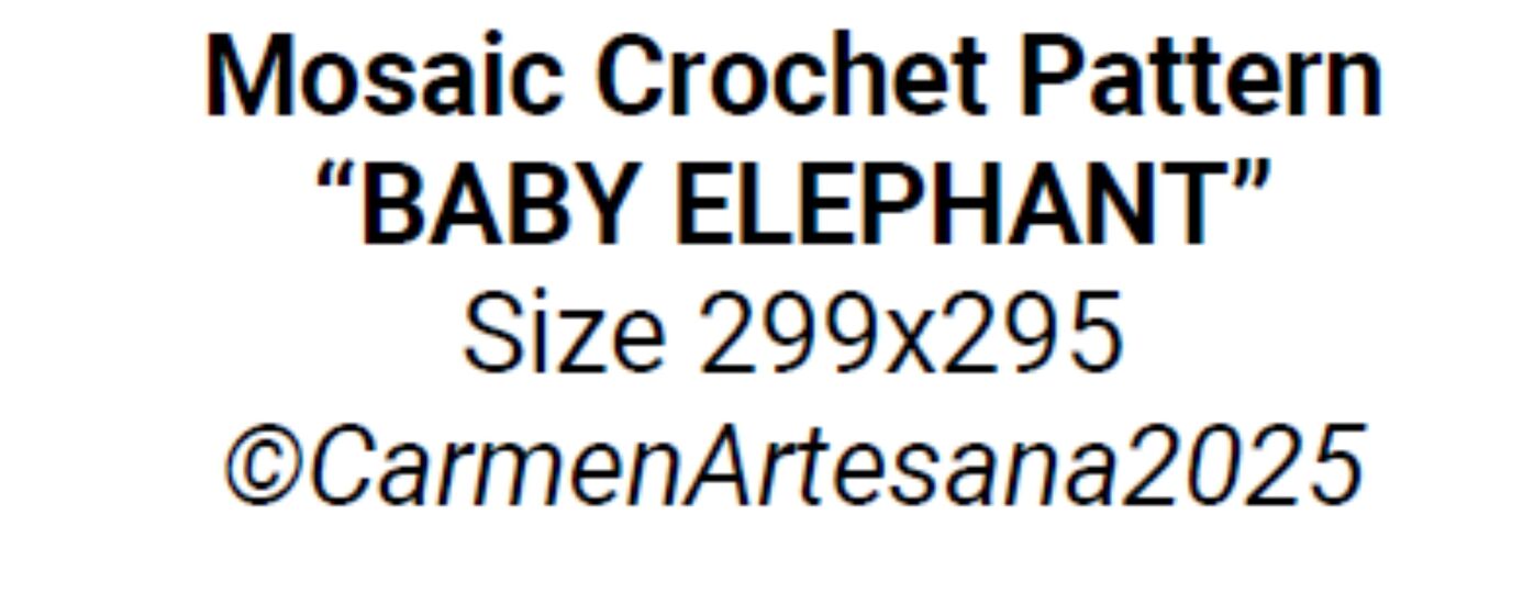Overlay Mosaic Crochet pattern. "BABY ELEPHANT". Double Bed Blanket size
