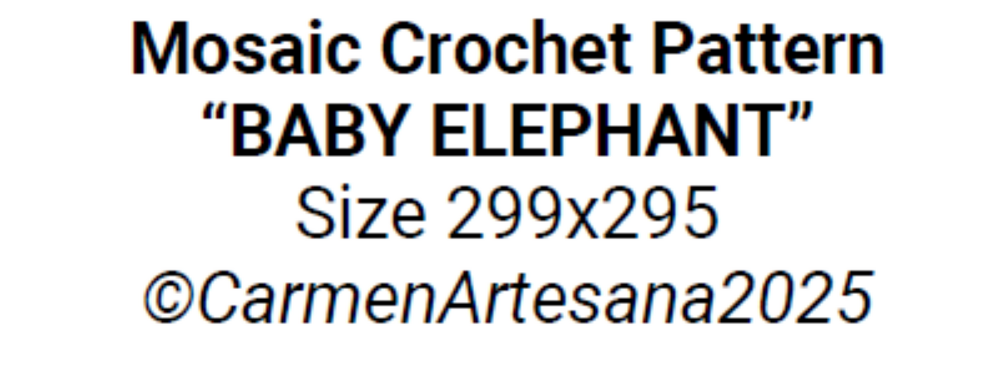 Overlay Mosaic Crochet pattern. "BABY ELEPHANT". Double Bed Blanket size