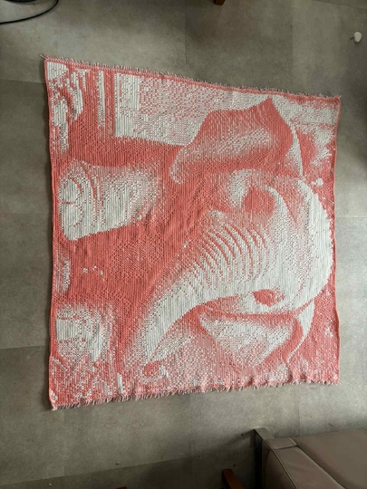 Overlay Mosaic Crochet pattern. "BABY ELEPHANT". Double Bed Blanket size