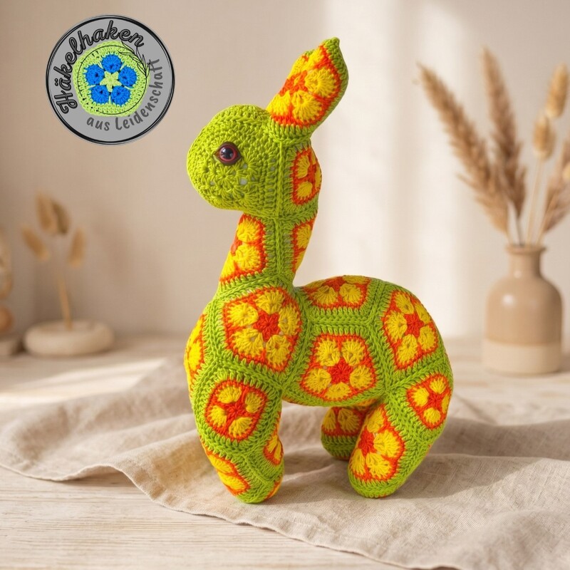Crochet Pattern Lars the Llama – African Flower Llama PDF Pattern Amigurumi