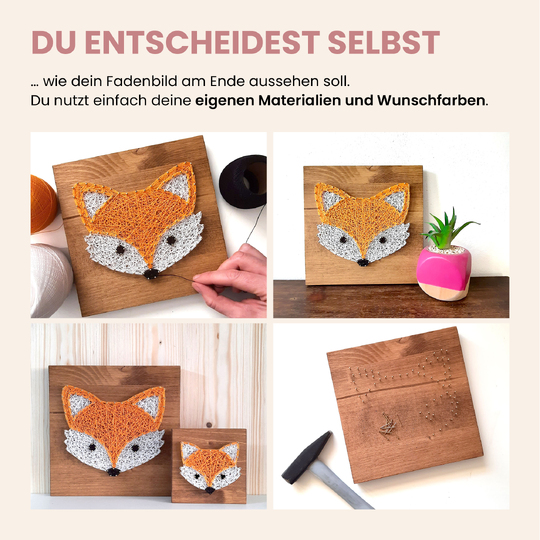 Fadenbild Vorlage „Fuchs" (Digital, PDF) 10x10 und 19x19 cm