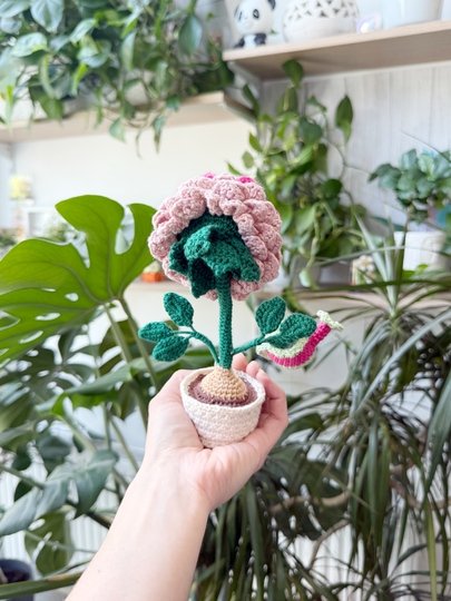 Crochet Dahlia Flower Pot Amigurumi Pattern (EN, DE)