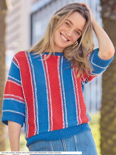 Quergestrickter Pullover