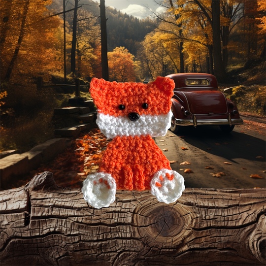 Häkelanleitung Applikation Fuchs