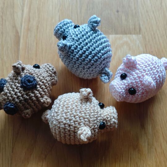 Lucky Pig Set | Amigurumi Keychain Lucky Charm | No-Sew