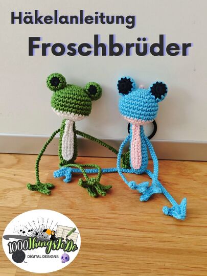 Frog Brothers Crochet pattern (Amigurumi/Keychain)