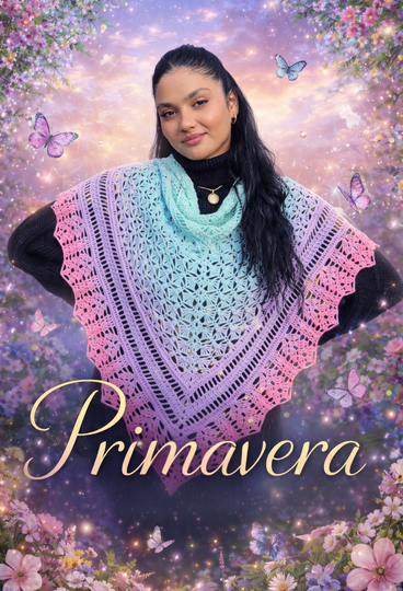 Häkelanleitung Dreieckstuch Primavera – mit Häkelschrift