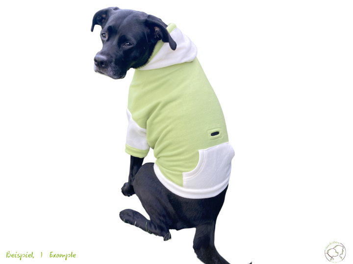 HOLLIS Hunde Hoodie, Kapuze & Tasche, Größe XS-XXL. Nähanleitung+Schnitt
