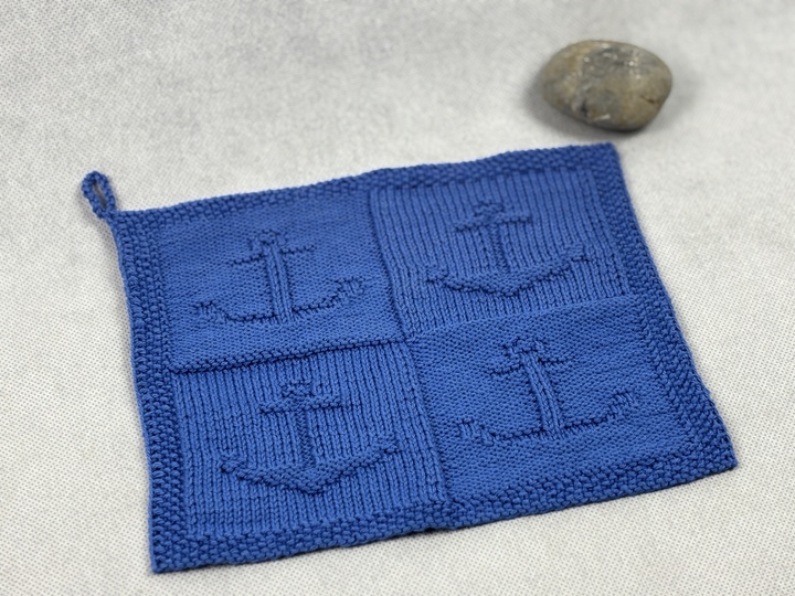 Waschlappen Anker - Halt – Eine Strickanleitung