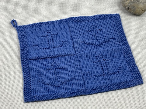 Waschlappen Anker - Halt – Eine Strickanleitung